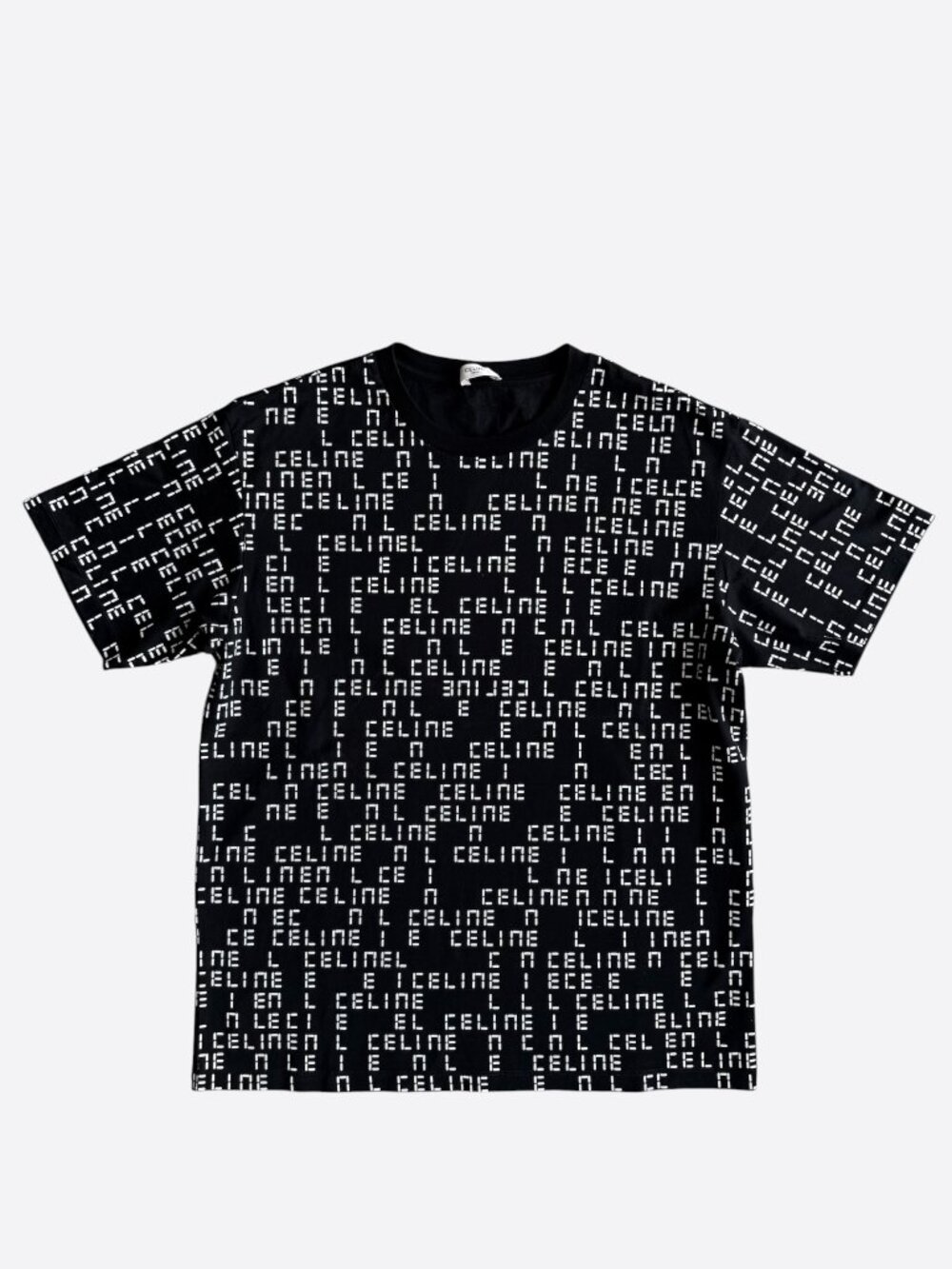 Celine Black & White Digital Logo T-Shirt